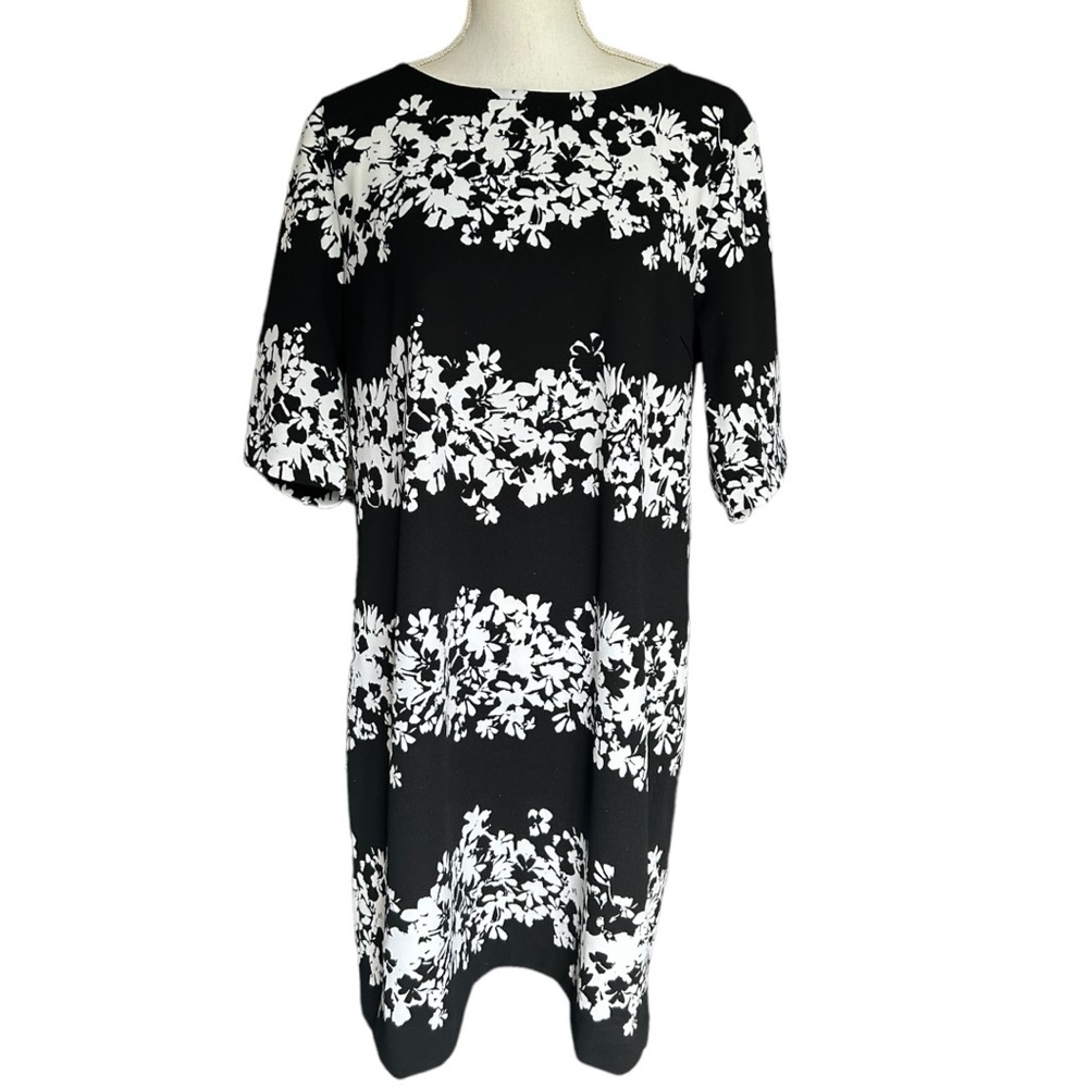 Banana Republic Black White Floral Print Dress NWT